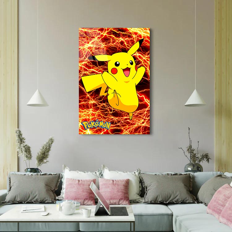 Red Lightning Pikachu - Glass