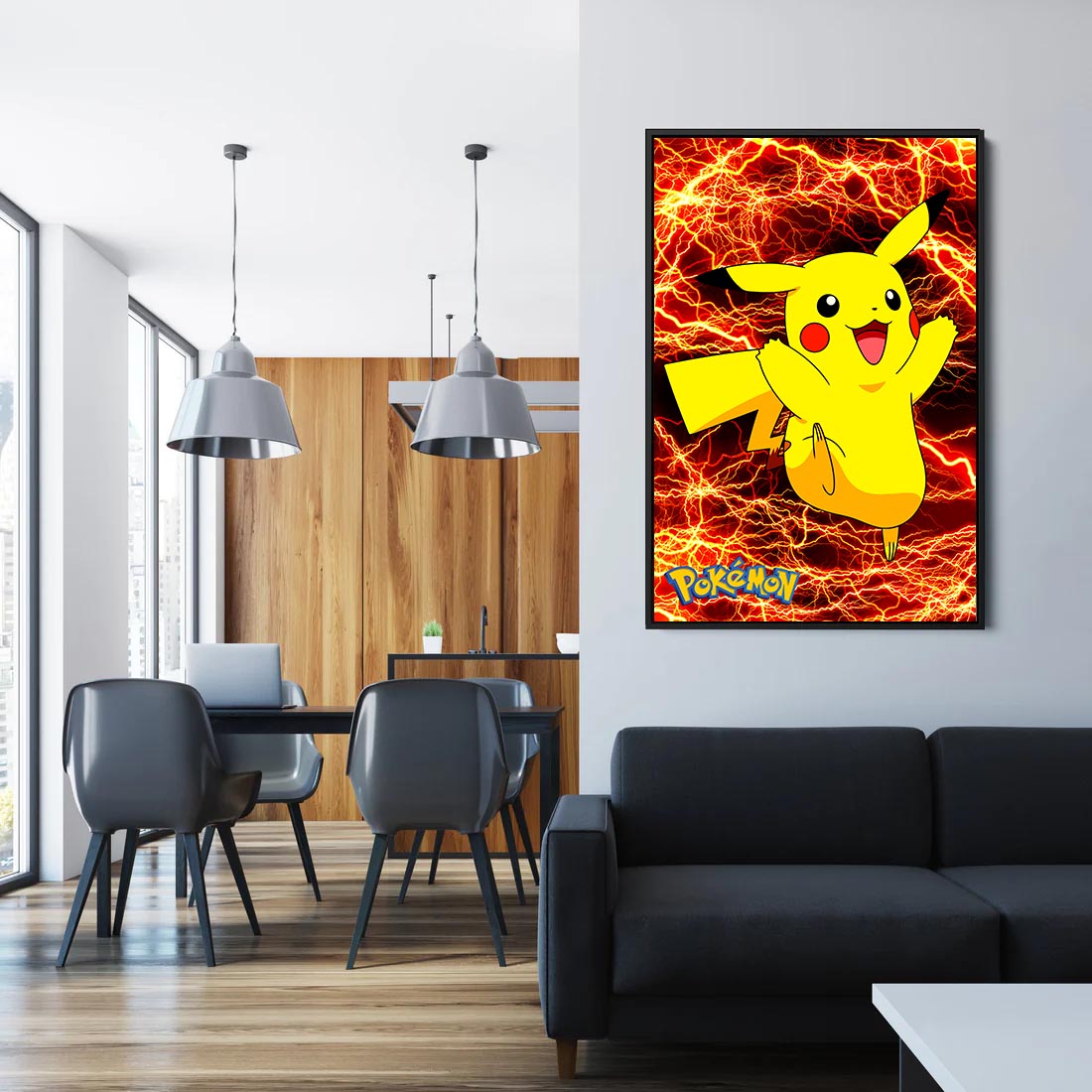Red Lightning Pikachu - Poster
