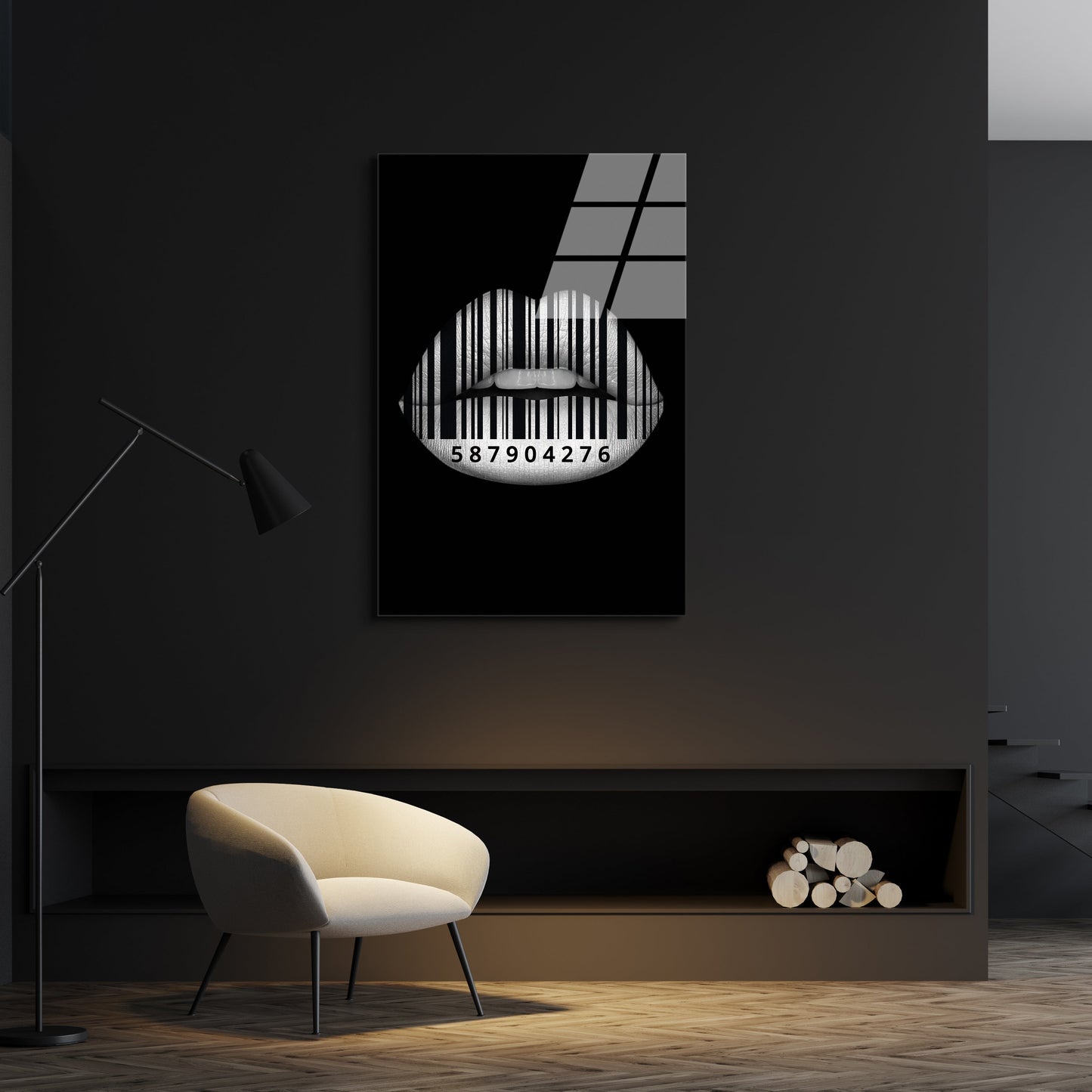 Lips - Barcode - Glass
