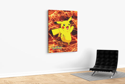 Red Lightning Pikachu - Pokemon - Canvas