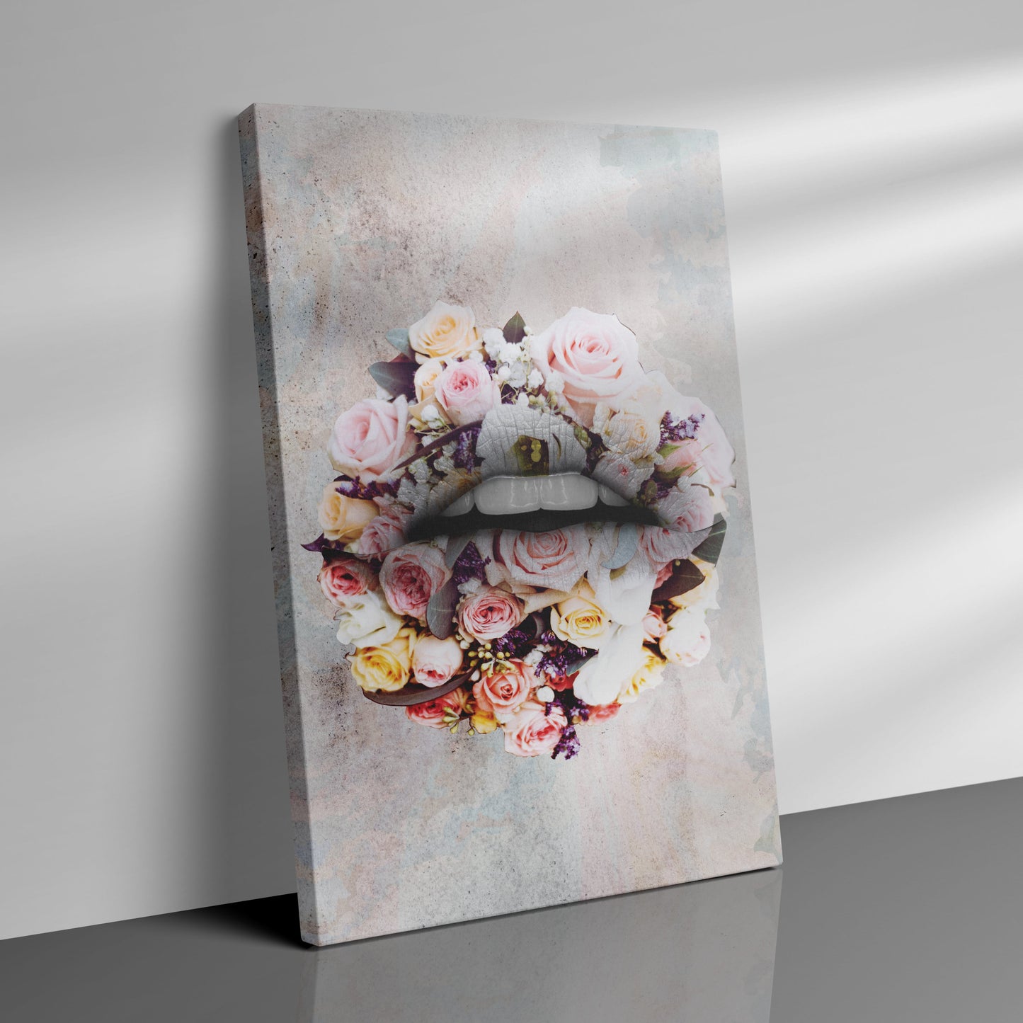 Lips - Roses - Canvas