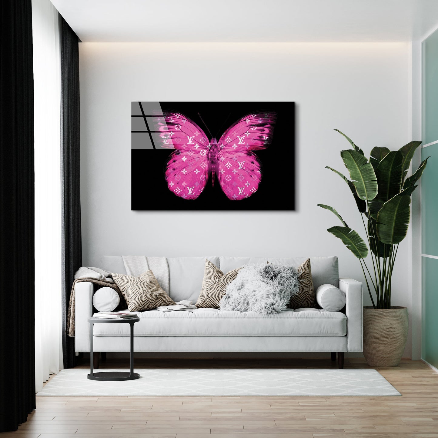 LV - Pink Butterfly - Glass