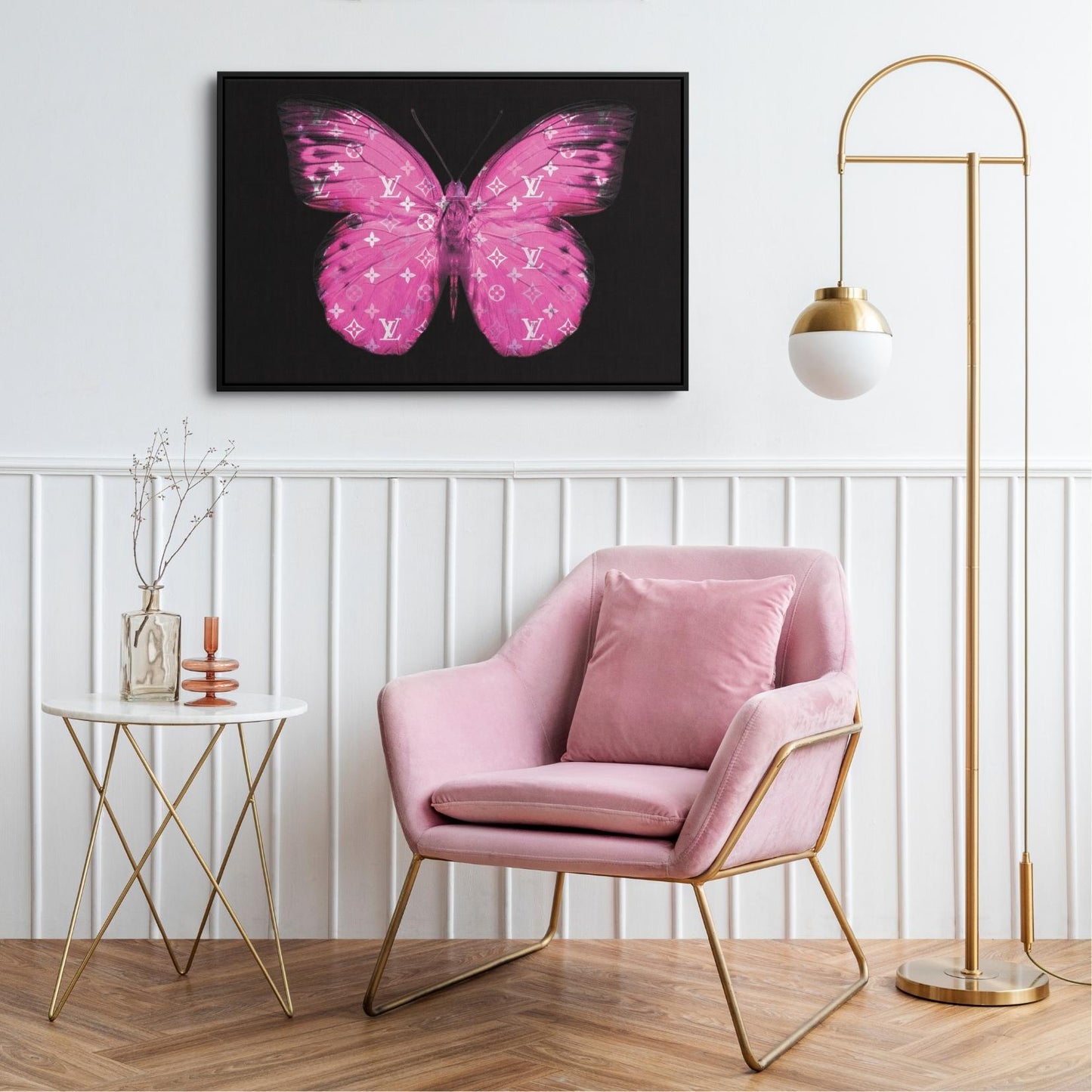 LV - Pink Butterfly - Canvas