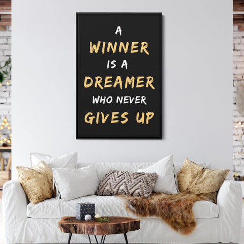 WINNER NEVER GIVE UP - Canvas