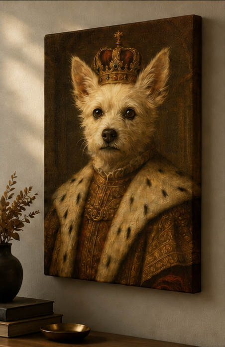 Canvas portret aan de muur